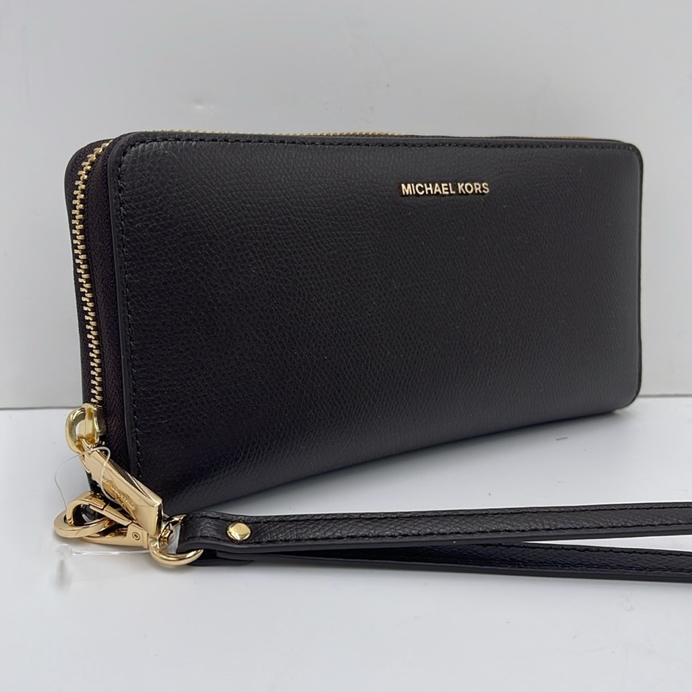 Michael Kors JST Lg Leather Continental Wallet Wristlet Phone Holder 
Chocolate - Picture 16 of 16